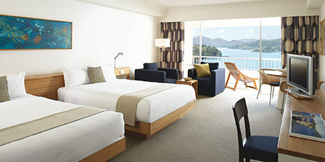 Family holiday packages - Coral sea view twin room at the Reef View Hotel on Hamilton Island